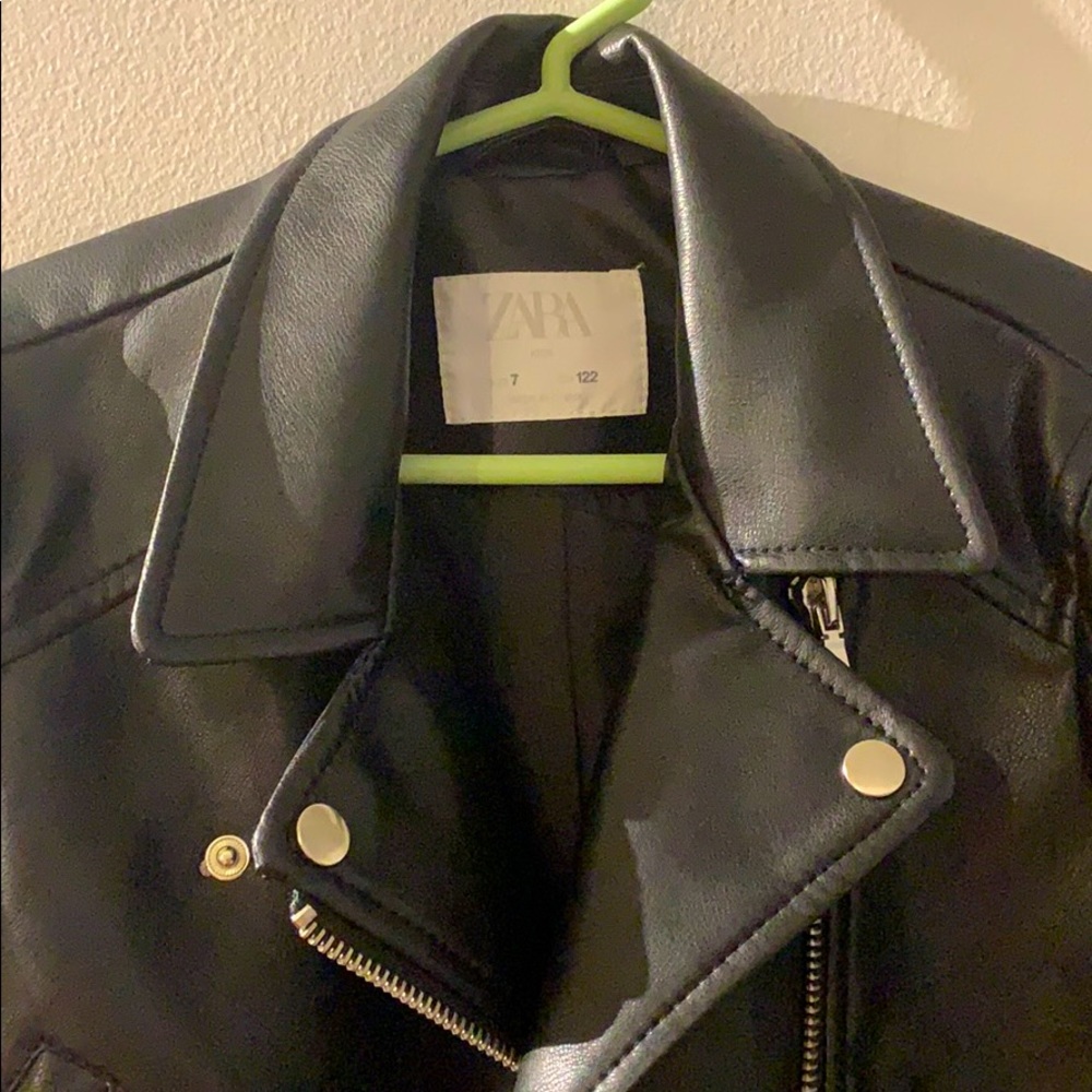 Zara Moto Leather Jacket - Kids - Unisex - Picture 3 of 3